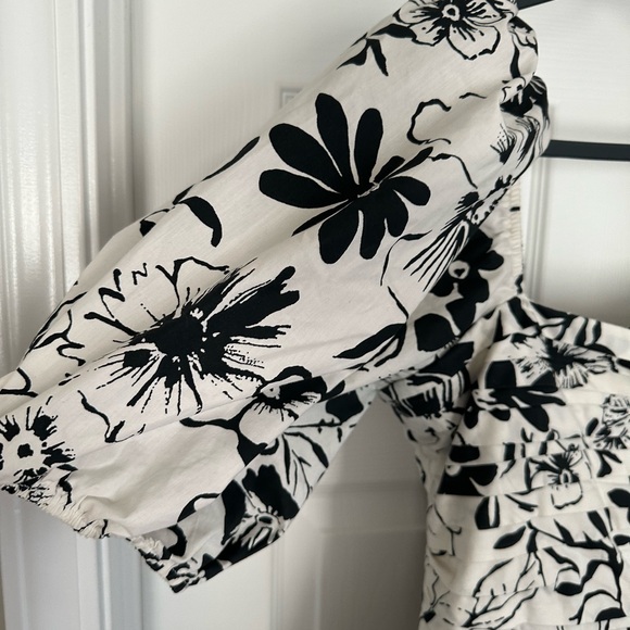 Abercrombie & Fitch Black and White Floral Midi Dress L - Picture 2 of 10